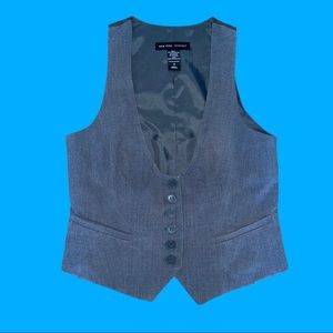 New York & Company Blue Toned Formal Vest Size 4
